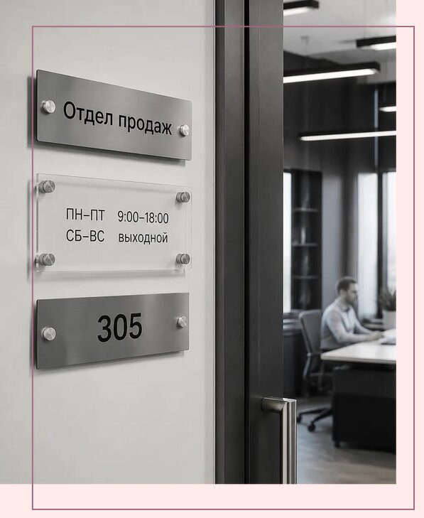 Офисные таблички на дверь в Волгограде по цене от 5092 р. | Аванза-Влг